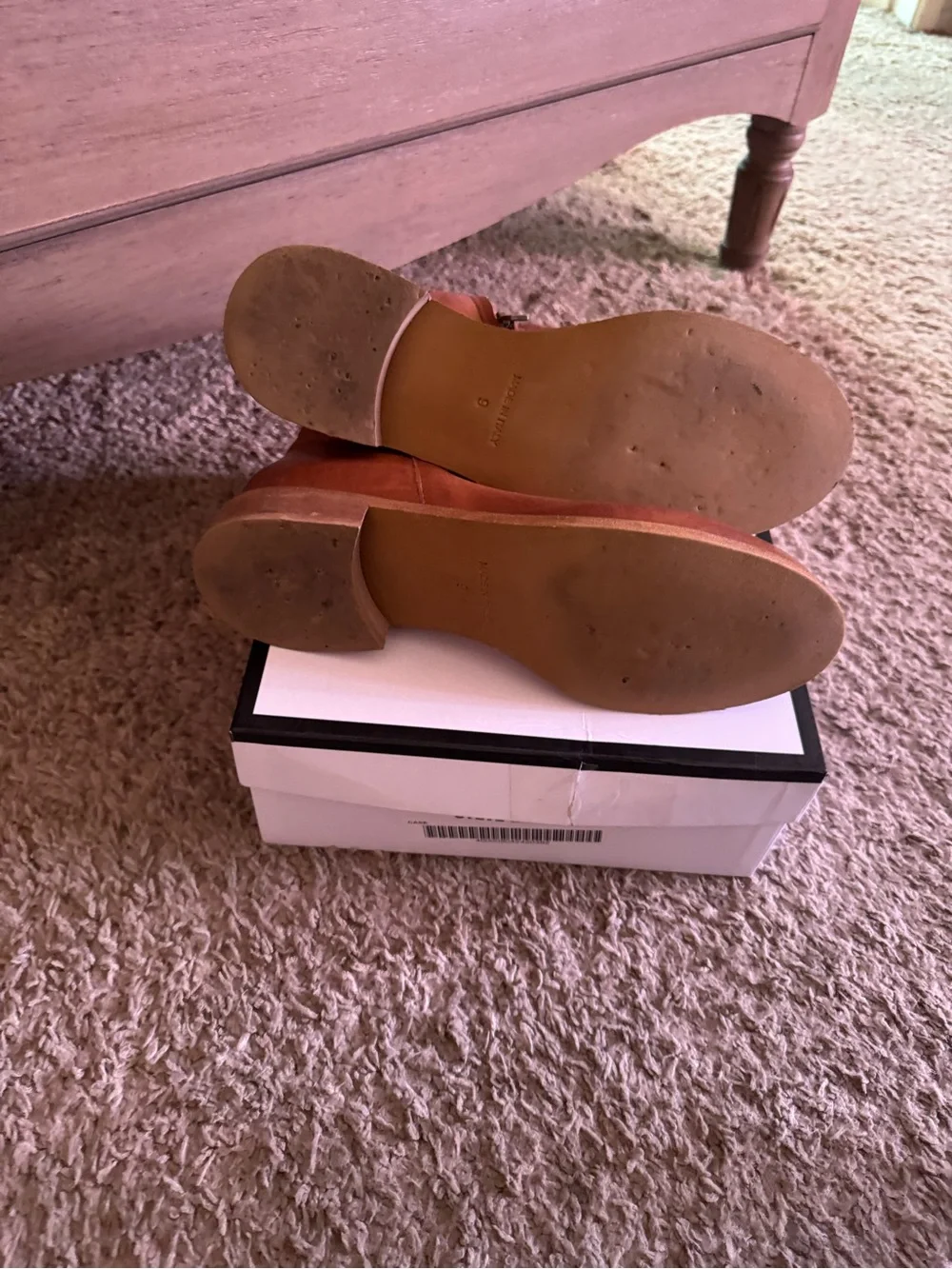 Steve Madden Cognac Leather Ankle Booties